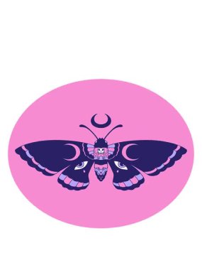 İkonik dövme şeklindeki güve görüntüsünün hareketli animasyonu