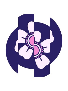 Bir çiçeğin ikonik dövme şeklindeki görüntüsü bölünmüş hareket canlandırması