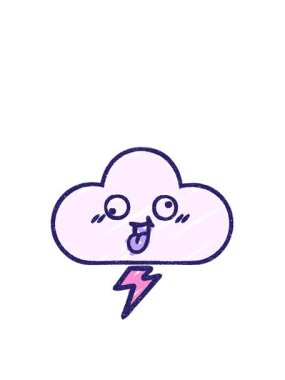 Basit Bulut Tebeşiri Çiziminin zıplama hareketi canlandırması