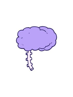 Bir beynin karikatür karikatürünün hareketli animasyonu