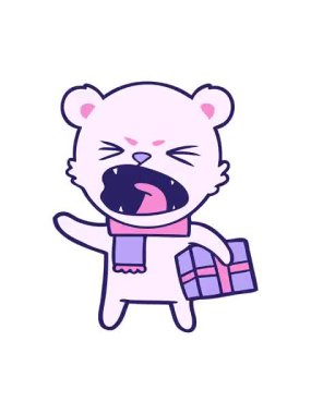 Kızgın karikatür kutup ayısının titrek hareketli animasyonu.