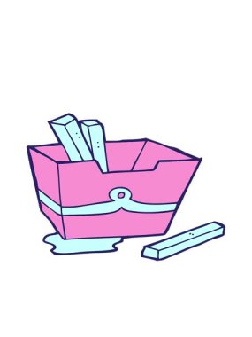 Patates kızartması çizgi filminin hareketli animasyonu