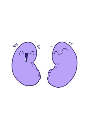 Çizgi film mutlu böbreklerin yanıp sönen radyal çizgileri.