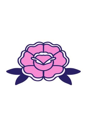 Dövme stili dekoratif çiçeğin hareketli karikatürü