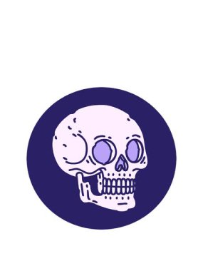 Bir kafatasının ikonik dövme şeklindeki görüntüsünün canlandırması