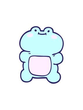 Komik kurbağa çizgi filminin hareketli animasyonu