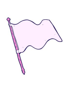 karikatür beyaz bayrağının dönen hareketi