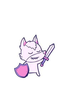 Dost canlısı kurt tasarımının animasyonunu genişletiyorum.