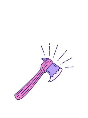 Geleneksel dövme stili baltanın animasyonunu genişletiyorum.