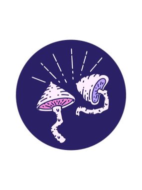 Dövme stili mantarların hareketli görüntüsü