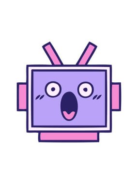 Tatlı robot kafasının basınçlı animasyonu