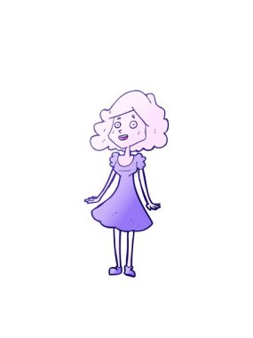 Yanıp sönen çizgisel çizgiler. Çizgi filmdeki mutlu kadın elbiseleri.