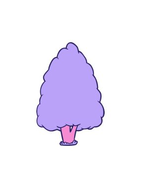 Çizgi film karakteri uzun ağacın hareket animasyonu