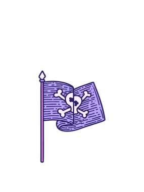 Uçan korsan bayrağının animasyonu