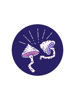 Dövme stili mantarların radyoaktif parlak animasyonu