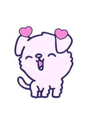 Tatlı Köpek Tebeşiri 'nin dönen kalp animasyonu