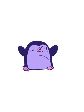 Çizgi film penguenlerinin yatay titreşimli animasyonları