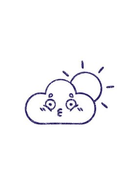 Yağmur Bulutu ve Güneş Kömür Çiziminin hareketli animasyonu