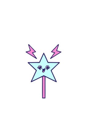 Sihirli bir değneğin çizgi filminin zıplama hareketi