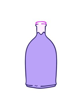 El yapımı çizgi film kırmızı şarap şişesinin animasyonunu aç.