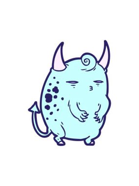 Şişko küçük cadılar bayramı şeytanının animasyonunu durdurun ve durdurun.