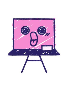 Karatahta Tebeşir Çizimi çizgi filminin animasyonunu salla ve durdur