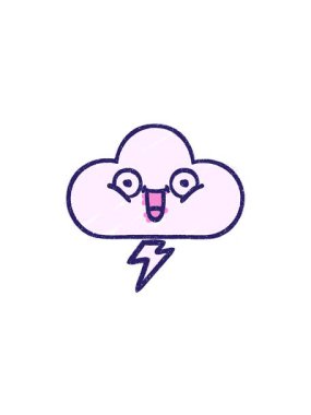 Bulut Tebeşiri Çizim resminin bölünme efekti canlandırması