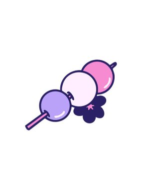 Geleneksel Hanami Japon tatlısının radyoaktif parlak animasyonu