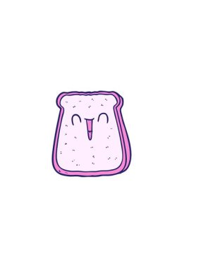 Ekmek karikatürünün yatay titreşimli animasyonu