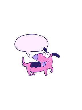 Konuşma baloncuğu ile çizgi film mutlu köpek yatay titreşimli animasyonu