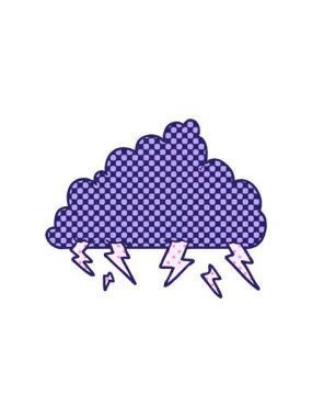 Gök gürültüsü bulutunun çizgi filminin hareketli animasyonu