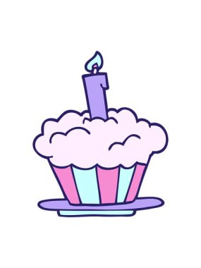 Bir karikatür karikatür doğum günü pastasının hareketli animasyonu