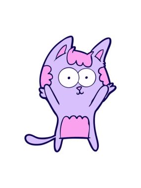 Mutlu çizgi film kedisinin neon ışık efekti animasyonu