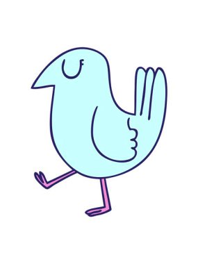 Parlak ışık efekti çizgi film sarı kuşun animasyonu