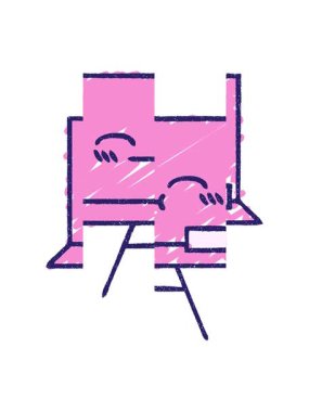 Kara Tahta Tebeşir Çiziminin bölünen hareket canlandırması