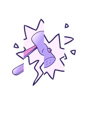 Konuşma baloncuğu yumuşak eğimli çizgi film çekicinin hareket animasyonu bölünüyor