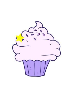 Parıldayan yıldızlar kek tasarımının animasyonunu etkiler.