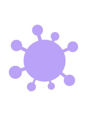 Bir virüs çizgi filminin parlak ışık efekti