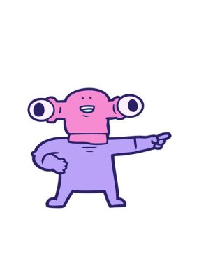 Dost canlısı çizgi film uzaylılarının hareketli animasyonu