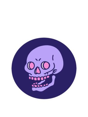 Bir kafatasının ikonik dövme tarzının animasyonunu geriyor