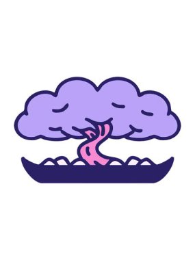 Sığ bir saksıda bonsai ağacının animasyonunu bob ve duraklat