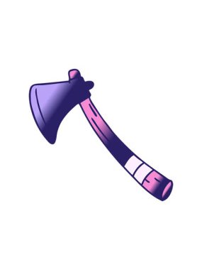 Dikkat çekici bir el çizimi çizgi film çizimi bir bahçe baltası karalaması