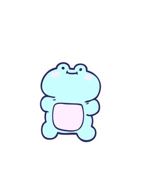 Yanıp sönen radyo çizgileri komik kurbağa çizgi filmlerinin animasyonu