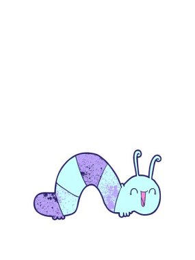 Mutlu tırtıl çizgi filminin animasyonunu büyütüyorum.