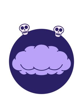 Gri bir bulutun kafatası animasyonu