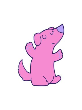 neon çizgi film köpeğinin basınçlı animasyonu