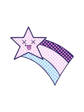 Kayan bir gökkuşağı yıldızının çizgi filminin çizgi film karakteri.