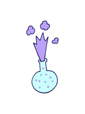 Patlayıcı bir kimyasalın karikatür karalamalarının canlandırması