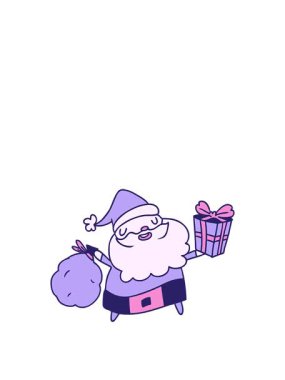 Kawaii Noel Baba 'nın çizilmiş el animasyonunu genişletiyorum.