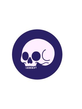 Kafatasının eski ikonik dövme görüntüsünün yatay titreşimli animasyonu